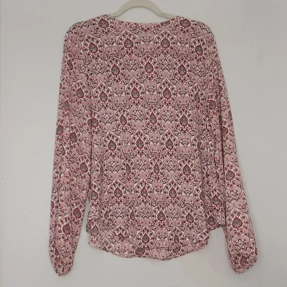 Women's Loft long sleeve paisley top with 1 sm flaw (see description) Size Large - Picture 2 of 9